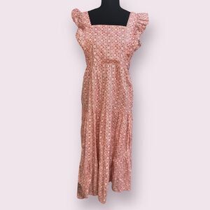 Pink Floral Ruffle Dress